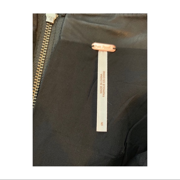 NWT Free People Black Leather Skirt - Picture 2 of 3